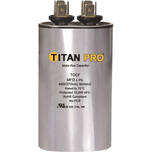 Titan Run Capacitor 35+5 MFD 440/370-Volt Oval TOCFD355